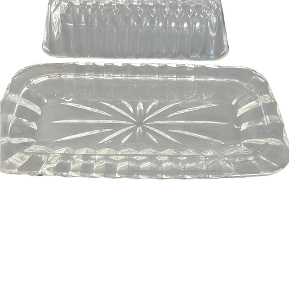VTG MIKASA 2 PC ROYAL SUITE CRYSTAL GLASS COVERED BUTTER DISH 2.25" TALL NEW - Picture 2 of 4